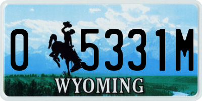 WY license plate 05331M