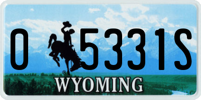 WY license plate 05331S