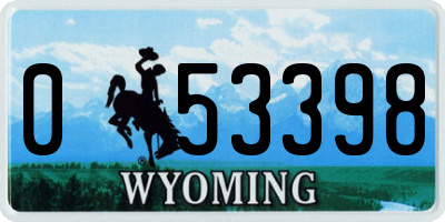 WY license plate 053398