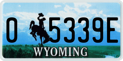 WY license plate 05339E