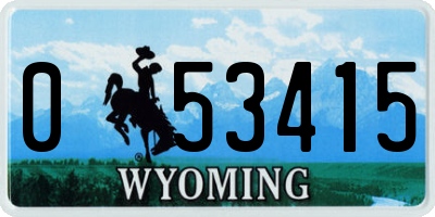 WY license plate 053415
