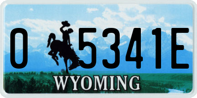 WY license plate 05341E