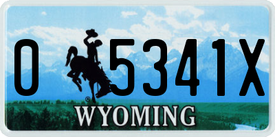 WY license plate 05341X