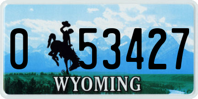 WY license plate 053427