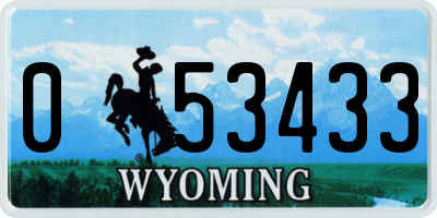 WY license plate 053433