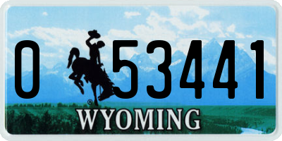 WY license plate 053441