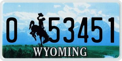 WY license plate 053451