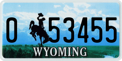 WY license plate 053455