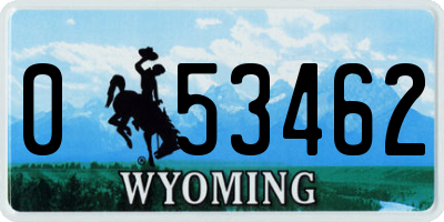 WY license plate 053462