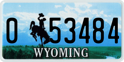WY license plate 053484