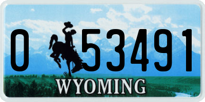 WY license plate 053491