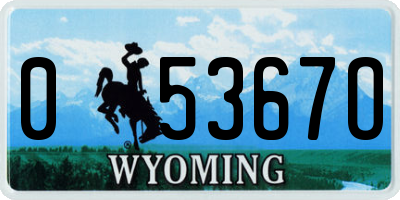 WY license plate 05367O
