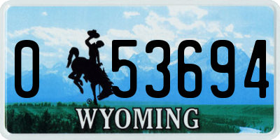 WY license plate 053694