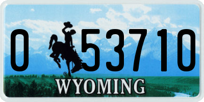WY license plate 053710