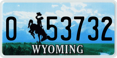 WY license plate 053732