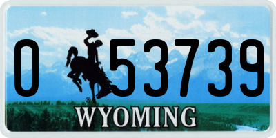 WY license plate 053739