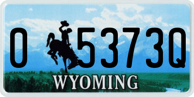 WY license plate 05373Q