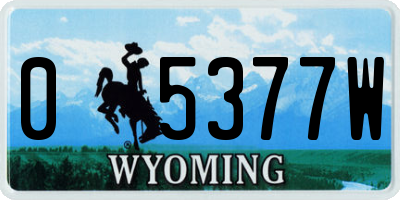 WY license plate 05377W