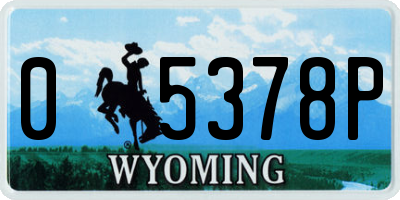 WY license plate 05378P