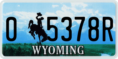 WY license plate 05378R