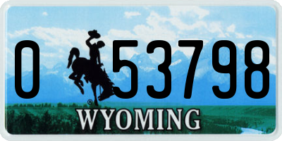 WY license plate 053798