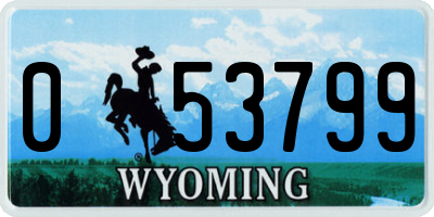 WY license plate 053799