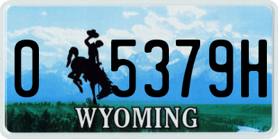 WY license plate 05379H