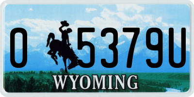 WY license plate 05379U