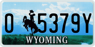 WY license plate 05379Y
