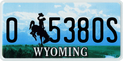 WY license plate 05380S