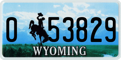 WY license plate 053829