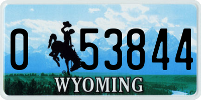 WY license plate 053844