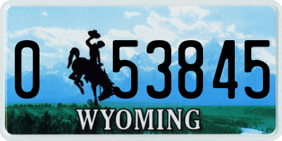WY license plate 053845