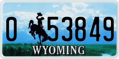 WY license plate 053849