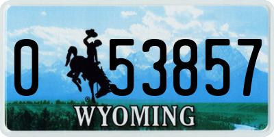WY license plate 053857