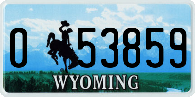 WY license plate 053859