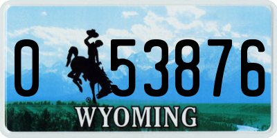 WY license plate 053876