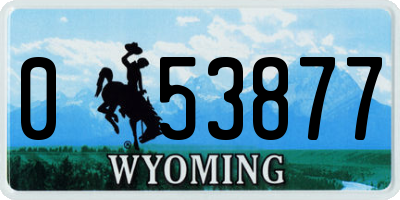WY license plate 053877