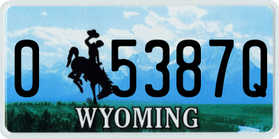 WY license plate 05387Q