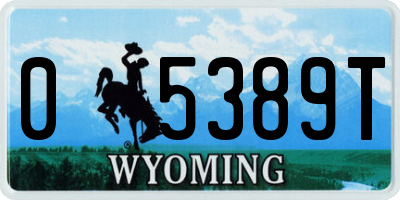 WY license plate 05389T