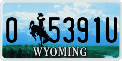 WY license plate 05391U