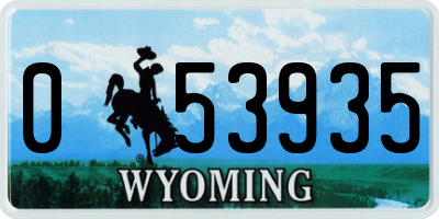 WY license plate 053935
