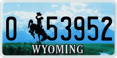 WY license plate 053952