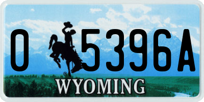 WY license plate 05396A