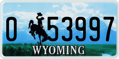 WY license plate 053997
