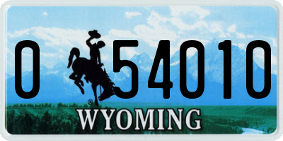 WY license plate 054010