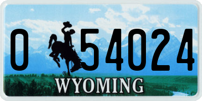 WY license plate 054024