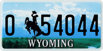 WY license plate 054044