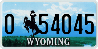 WY license plate 054045
