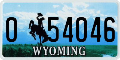 WY license plate 054046